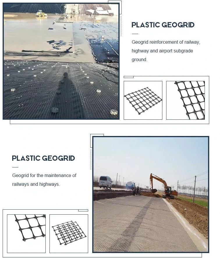 Geomalla 40kn شبکه مشبک دو محوره PP ژئوگرید پلاستیکی برای تقویت جاده 2