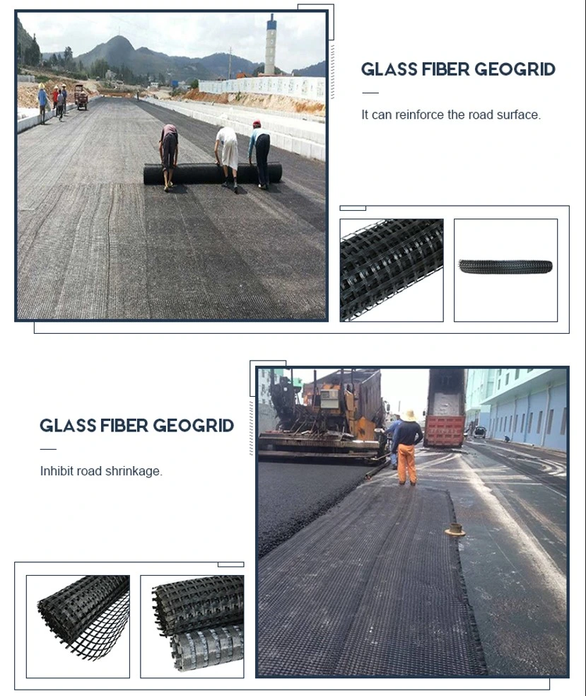 CE ISO9001 Fiberglass Geogrid برای ساخت و ساز تقویت جاده 2