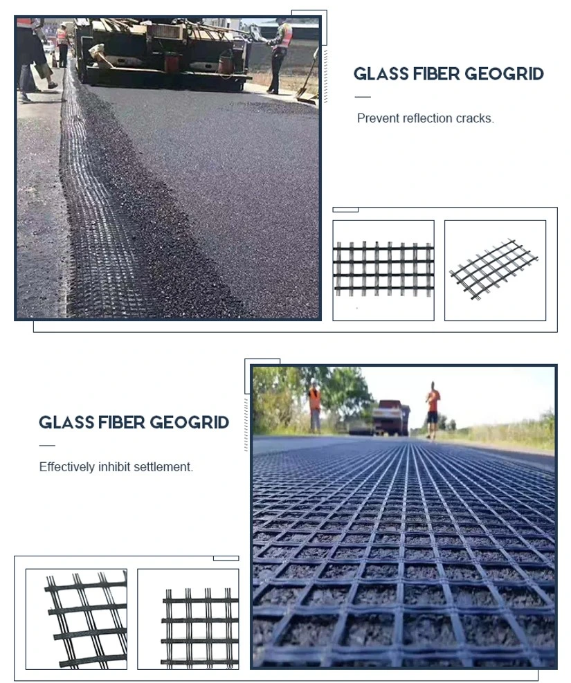 CE ISO9001 Fiberglass Geogrid برای ساخت و ساز تقویت جاده 3