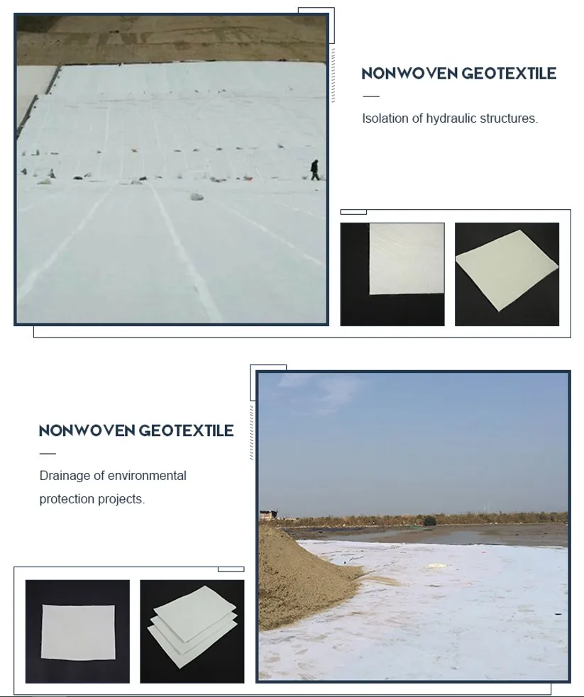 پارچه های غیر بافته PET/PP Geotextile برای مخازن دریاچه های مصنوعی حوضچه های زباله آبهای دفن زباله فیلتراسیون عایق بندی 1