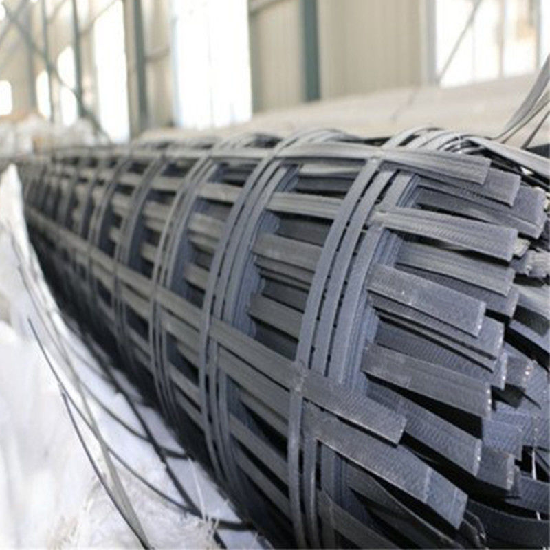 80kn فولاد پلاستیکی Geogrid با مقاومت اسید و قلی برای حفاظت از شیب زیر طبقه