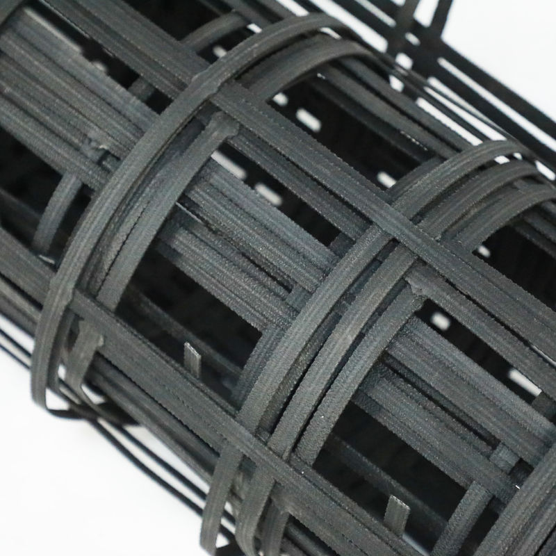 80kn فولاد پلاستیکی Geogrid با مقاومت اسید و قلی برای حفاظت از شیب زیر طبقه