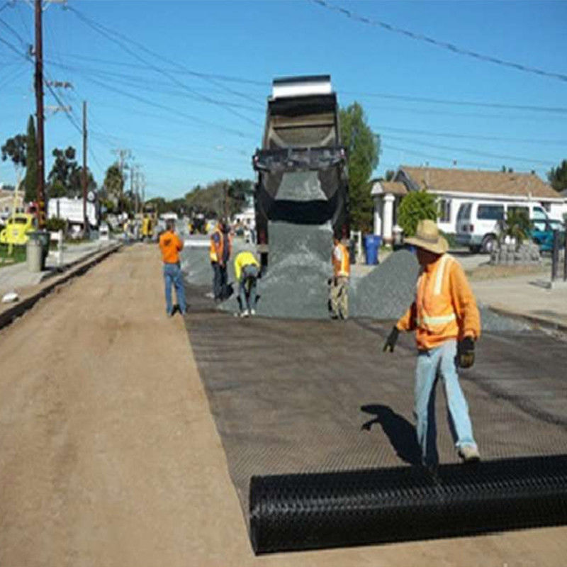 ضد آتش PP Biaxal Geogrid برای معادن زغال سنگ ضد التهاب / PP Extruded Biaxal Geogrid پلاستیکی برای تثبیت خاک