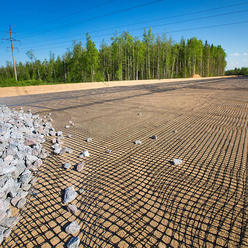 ضد آتش PP Biaxal Geogrid برای معادن زغال سنگ ضد التهاب / PP Extruded Biaxal Geogrid پلاستیکی برای تثبیت خاک
