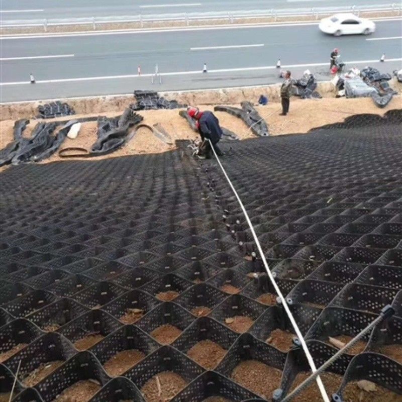 ارتفاع عسل سیاه HDPE Geocell Reinforcement Driveway برای جاده سنگ شکن استیبلایزر شبکه دیوار نگهدارنده