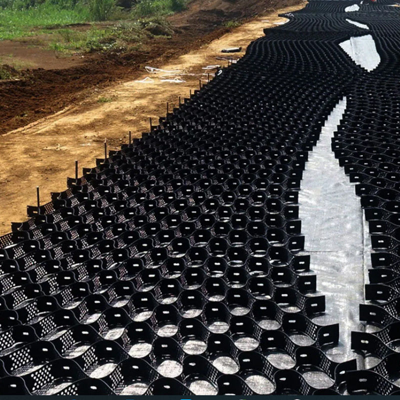 سیستم ارتقای خاک سلولهای ژئوسل سیستم شبکه قبر HDPE / PP ژئوسل برای بستر جاده