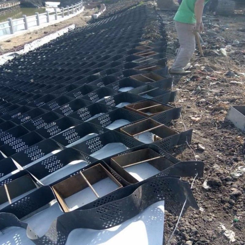 250mm 75mm 100mm 150mm Hdpe ژئوسل با بافت بالا HDPE گچ عسل گچ شبکه پلاستیکی ژئوسل مستقیم قیمت کارخانه