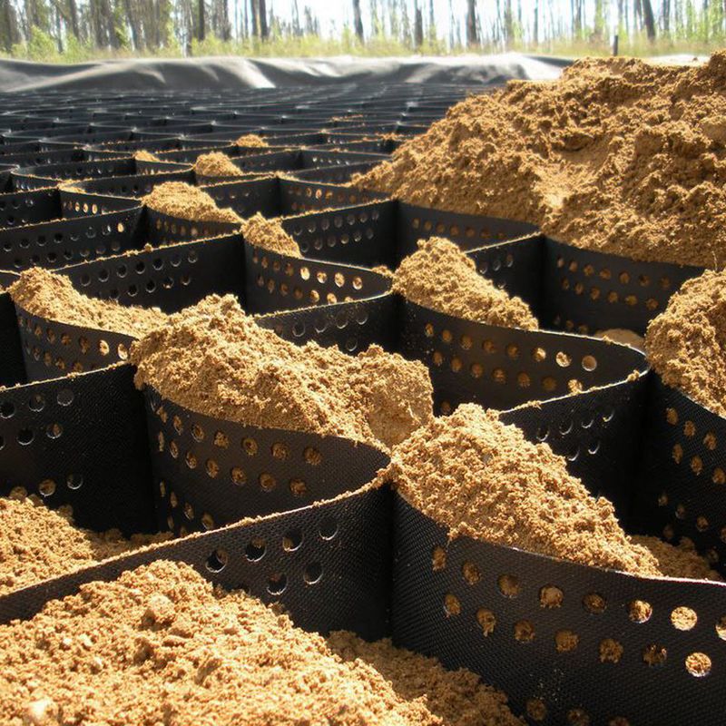 سیستم شبكه ی خاکستری ژئوسلول HDPE برای راه های رانندگی، ثبات زمین، حفاظت از شیب و تقویت دیوار پشتی