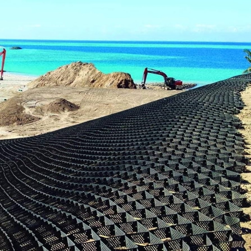 ساختاری با سوراخ های HDPE Geocell سیستم محاصره سلول بالا Honeycomb HDPE Geocell برای حفاظت از دامنه جاده پایه پارکینگ پارکینگ دیوار نگهدارنده