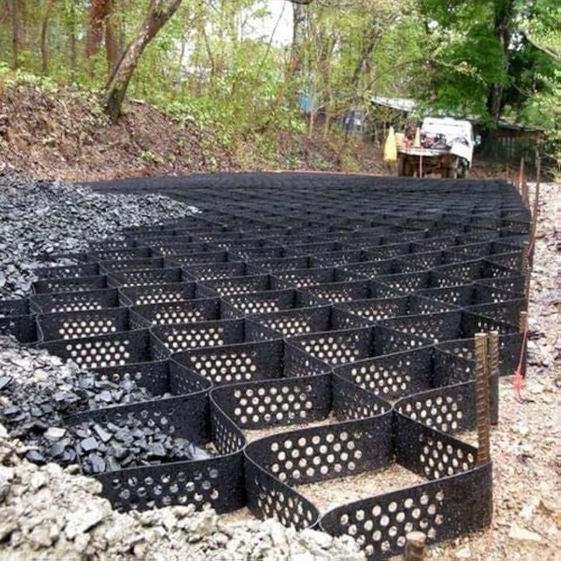 ساختاری با سوراخ های HDPE Geocell سیستم محاصره سلول بالا Honeycomb HDPE Geocell برای حفاظت از دامنه جاده پایه پارکینگ پارکینگ دیوار نگهدارنده