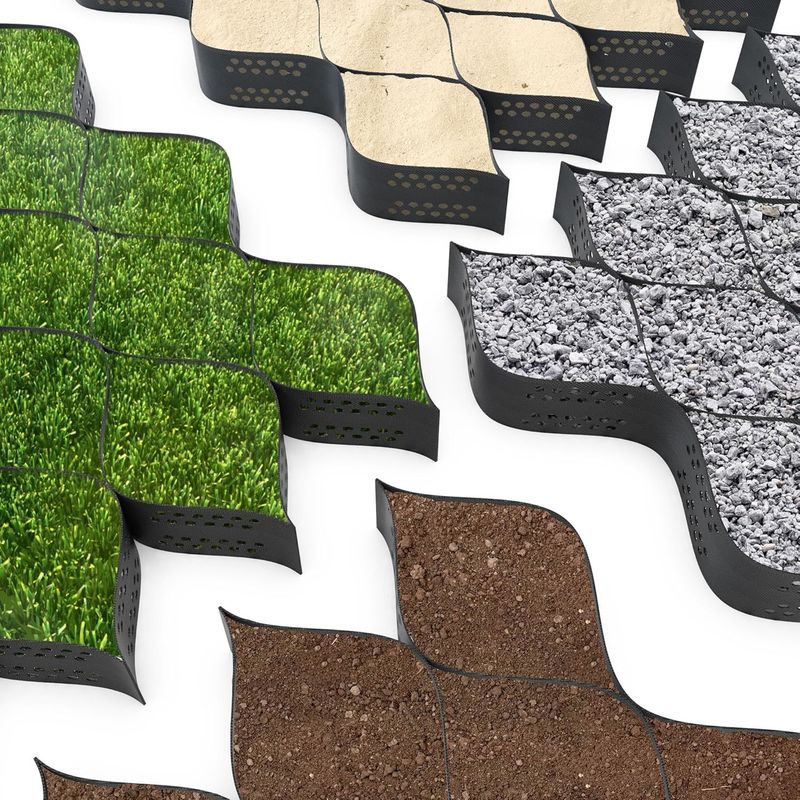 HDPE پلاستیک ژئوسل شبکه صاف شده ژئوسل HDPE برای تقویت زیرزمین نرم هزینه پایین استیبالیزر خاردار ژئوسل در ساخت جاده