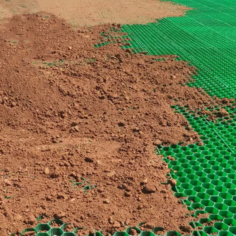 شبکه تثبیت کننده شن و ماسه پلاستیکی 38 میلی متری 48 میلی متری 68 میلی متری برای چمن، سنگفرش، تثبیت کننده شن برای پارکینگ
